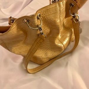 Yellow alligator style day bag